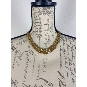 B13 Monet Choker Gold Tone Chunky Chain Vintage Statement Signed Old Money